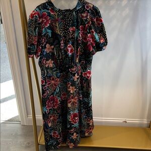 Julia Jordan Black and Red Floral Maxi Dress